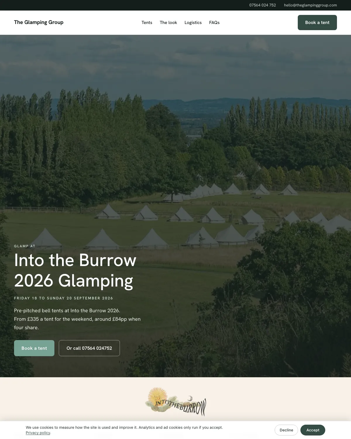 Into the Burrow 2026 booking page