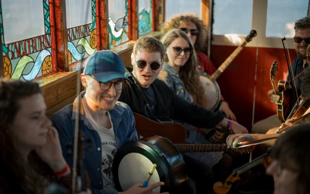 Musicians playing at Saltburn Folk Festival 2025