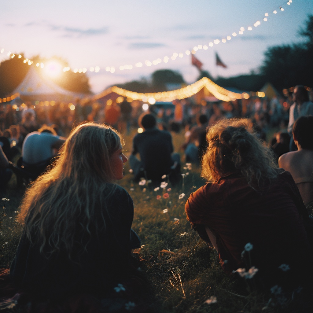 Festival stretch tent crowd