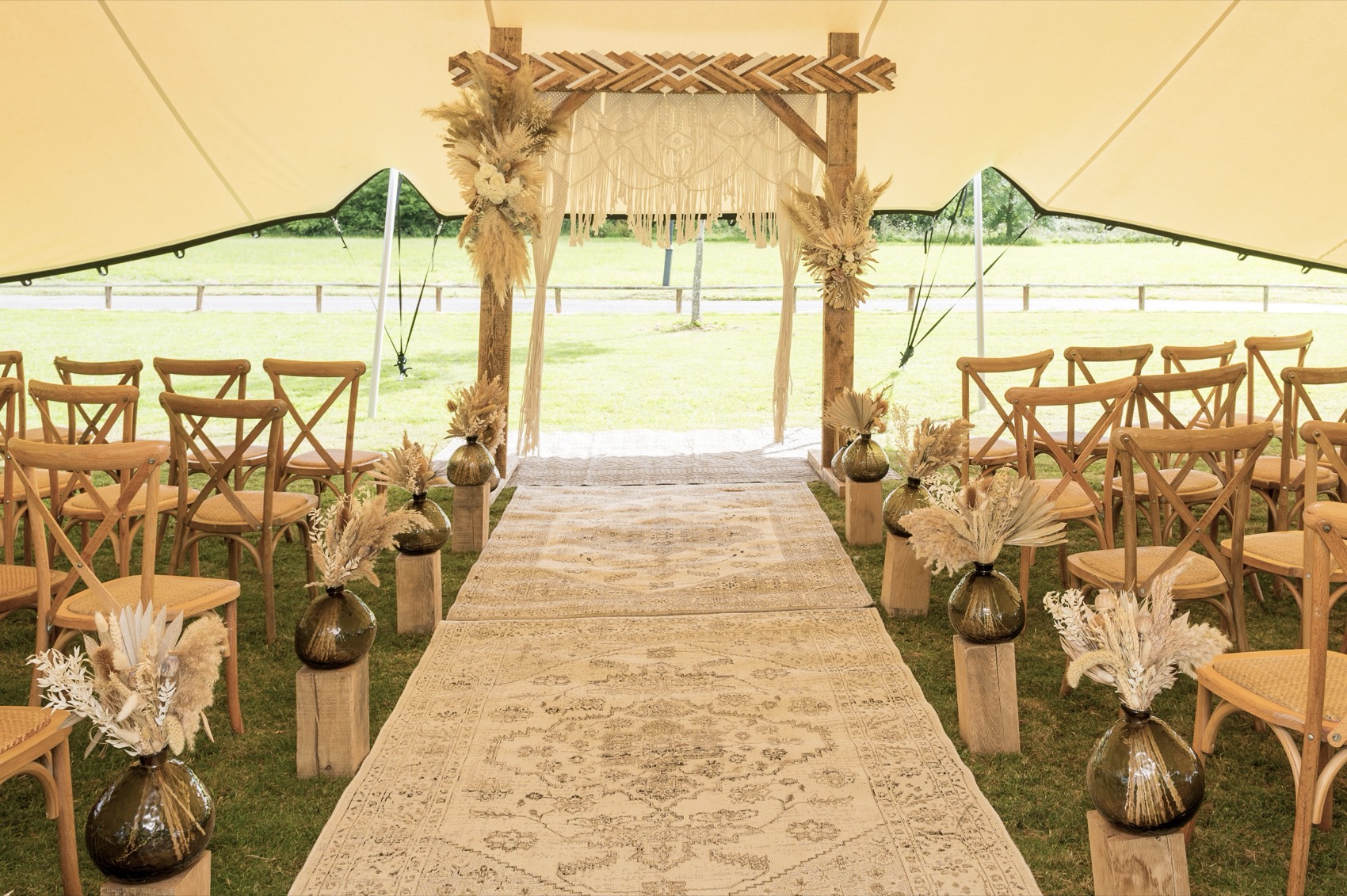 Wedding stretch tent ceremony space