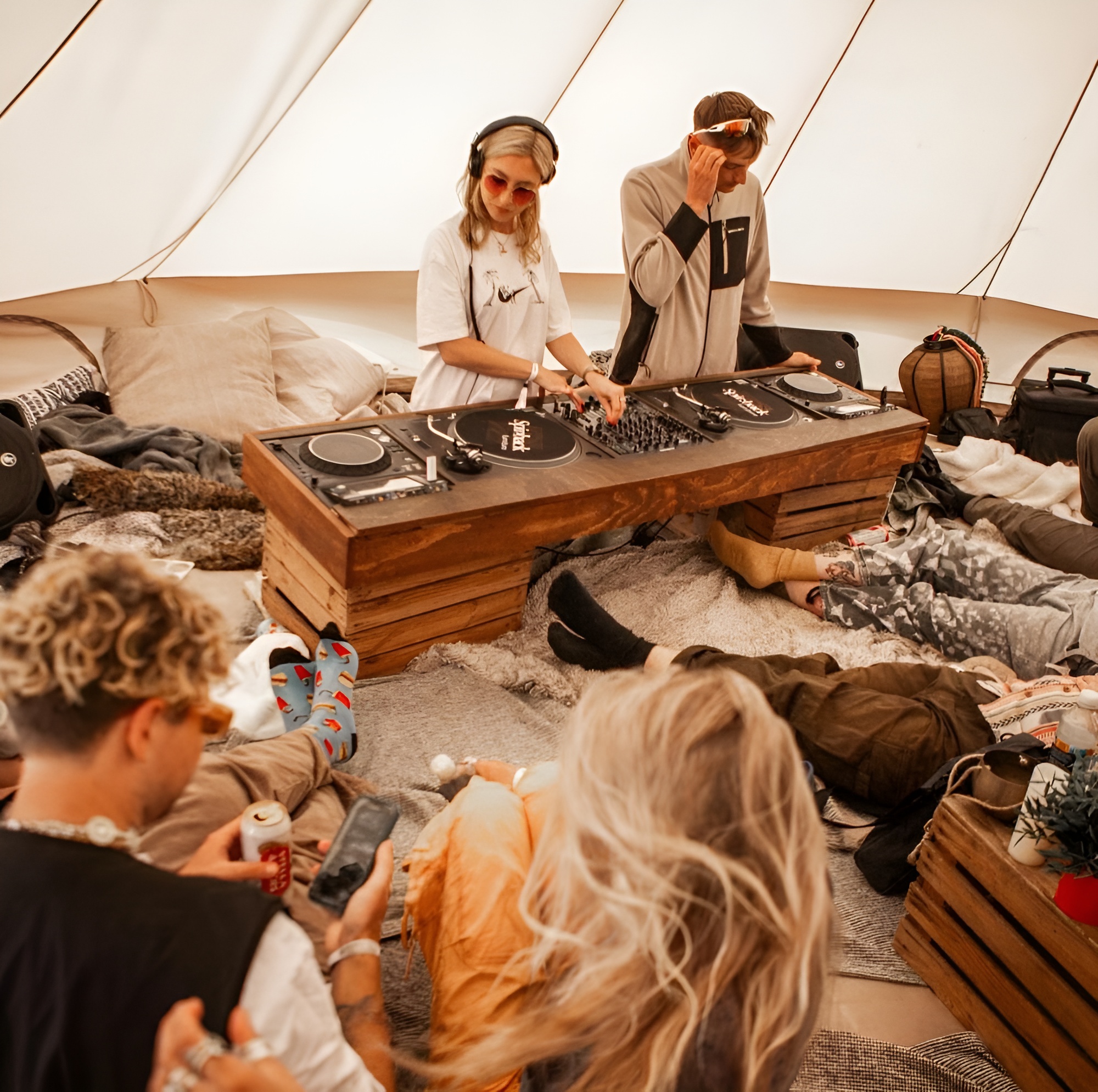 Festival wedding chill out tent