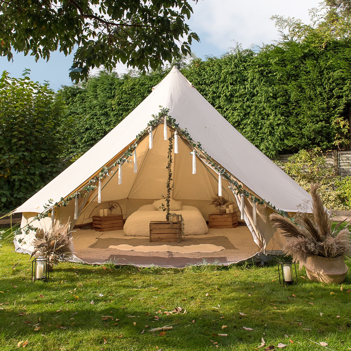 Bridal bell tent interior